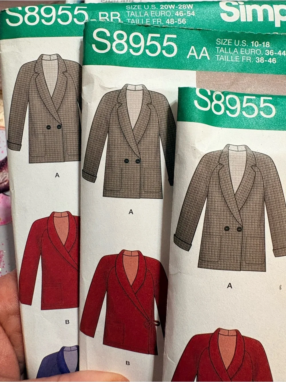BN UNCUT SIMPLICITY 8955 AA OR BB SEWING PATTERNS